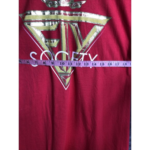 Mens Fly Shirt Society Gold Graphic Red Size L - Picture 7 of 8